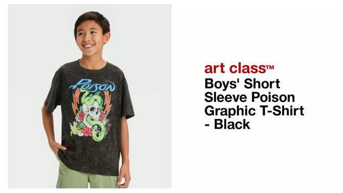 Boys' Short Sleeve Poison Graphic T-Shirt - art class™ Black, 2 of 5, play video