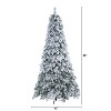 8ft. Flocked Mixed Pine Artificial Christmas Tree with 600 LED Lights – Towering Snowy Seasonal Holiday X-Mas Centerpiece - 2 of 4