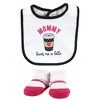 Hudson Baby Infant Girl Cotton Bib and Sock Set, Mommy Latte, One Size - 3 of 4
