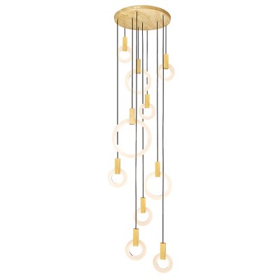 CWI Lighting,Anello LED Pendant With White Oak Finish
