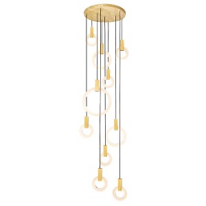 CWI Lighting,Anello LED Pendant With White Oak Finish - 1 of 4
