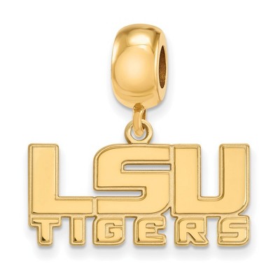 Black Bow Jewelry 14k Yellow Gold Plated Sterling Silver Louisiana State Fighting Tigers NCAA Bead Charm