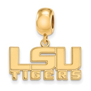 Black Bow Jewelry 14k Yellow Gold Plated Sterling Silver Louisiana State Fighting Tigers NCAA Bead Charm - 1 of 3
