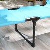 TIRAMISUBEST Adjustable Lounge Chair - Outdoor Folding Chaise with Sunshade & Cushioned Headrest, Reclining Tanning Chair (Light Blue) - 2 of 4