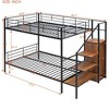 Twin Over Twin/Full Over Full Metal Bunk Bed with Lateral Storage Ladder and Wardrobe 4W - ModernLuxe - image 3 of 4