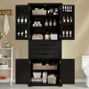 Rbied 30 in. W x 15.75 in. D x 72.5 in. H Wood Linen Cabinet Storage Cabinet W/ Adjustable Shelves, 2 Drawers - 2 of 4
