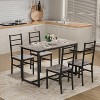 Rbied 5-Piece Wood Rectangle Indoor Outdoor Bistro Set Dining Set for Small Place, Kitchen, Dining Room, Patio - 2 of 4