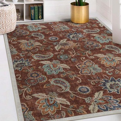 Lahome Fredeline Peris Insect Animal Machine Washable Area Rug-Nature-Inspired Carpet for Living Room,Bedroom,or Entryway