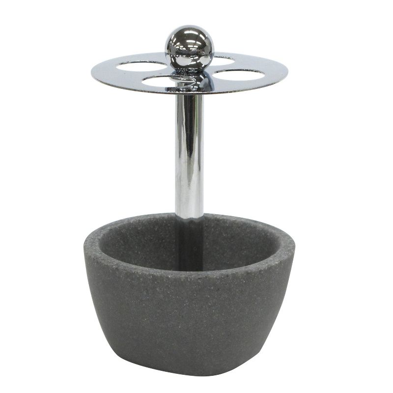 Charcoal Stone Toothbrush Holder Gray - Allure Home Creations, 3 of 6