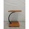 End Table with Rolling Wheels, C Shaped Side Table for Couch, TV tray Table with 2-layer Storage Shelves for Small Spaces, Living Room - 4 of 4
