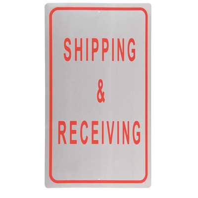 Juvale Shipping and Receiving Sign Warehouse Dock Area Notice Aluminum Wall Signs, 18 x 12 in