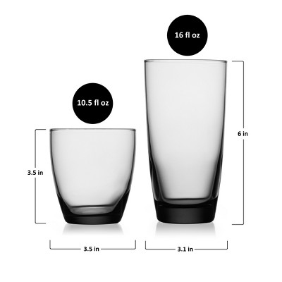 Libbey Slate Smoke 12-Piece Tumbler and Old Fashioned Glass Set