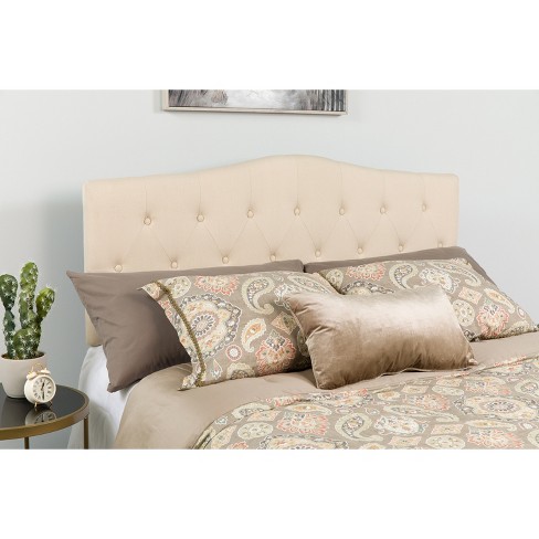 Flash Furniture Cambridge Tufted Upholstered Full Size Headboard In Beige Fabric Target