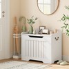 Toy Storage Chest with Safety Hinge - 350lb Capacity Wooden Trunk Bench for Playroom & Entryway - 4 of 4