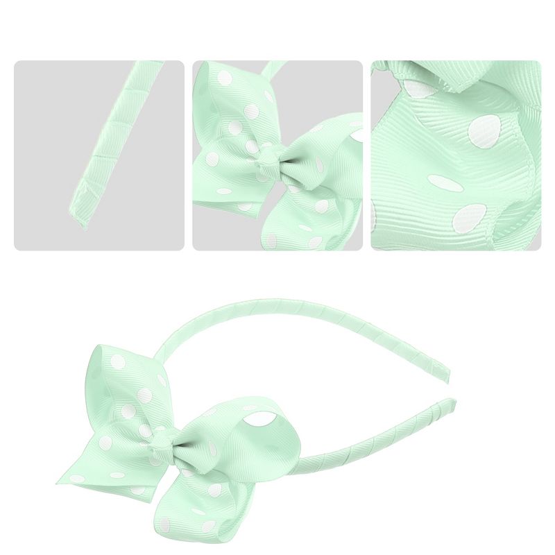 Unique Bargains Polka Dot Bow Headband Fashion Cute Polyester Hairband for Teenager 6.7x4.7 Inch, 3 of 7