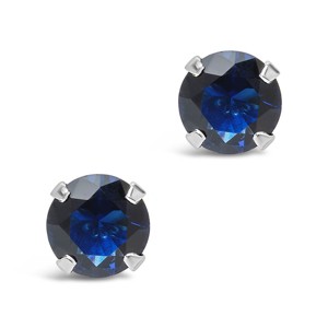 SHINE by Sterling Forever Sterling Silver 7mm Rainbow CZ Studs - 1 of 3
