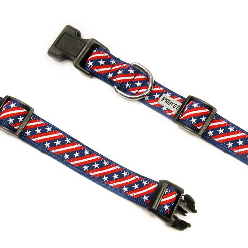 The Worthy Dog Bias Stars and Stripes Dog Collar, 2 of 4