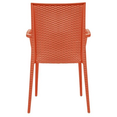 Modern Weave Design Orange Dining Armchair with UV Protection