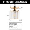DORESshop 4.8 in. 1-Light Modern Gold Semi-Flush Mount with Crystal Shade and Bulbs Not Included (1-Pack) - 4 of 4