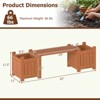 Costway Wood Planter Box with Bench Open-Ended Base & Teak Oil Finish for Flowerpots - 3 of 4