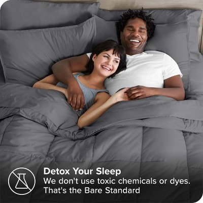 Twin XL Gray Microfiber Down Alternative Bed in a Bag Set