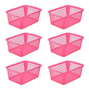 YBM HOME Plastic Perforated Storage Basket Bin Office Drawer, Shelf Desktop CountertopTray Organizer 32-1184, Pack of 6 - 1 of 4