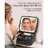 Travel Makeup Bag With Mirror, Portable Makeup Storage Box  Make-up Accessories, Black - 2 of 4