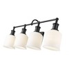 Bryant 4-Light Matte Black Vanity Light - Nautical Charm for Bath Spaces, Dimmable, Steel Frame - 4 of 4