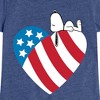 Girls' - Peanuts - Snoopy On Flag Heart Fitted Short Sleeve Graphic T-Shirt - 2 of 4