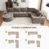 139" Oversized Modular Sofa Cloud Sectional Sofa Set Upholstered Couches U-shaped Sofa with Deep Seat for Living Room, Beige - 3 of 4
