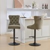 Set of 2 Bar Stools, Modern Upholstered Swivel Counter Stools with Tufted Backrest, Rivet Trim, and 26-33 inch Adjustable Height for Kitchen - 3 of 4