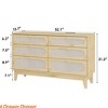 Rattan Drawer Dresser, with USB Ports and Outlets, 6 Chests of Drawers Storage for Bedroom Equipped with Anti-Tip Kits - 2 of 4