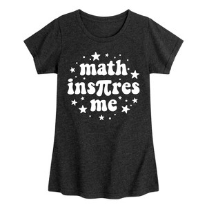 Girls' - Instant Message - Math Inspires Me Fitted Short Sleeve Graphic T-Shirt - 1 of 4