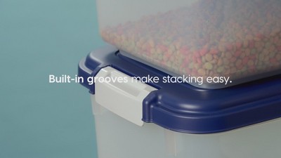 Green Airtight Plastic Pet Food Storage Container Combo with Scoop