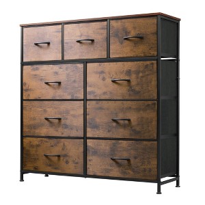 GALAXHERO Dresser 9-Drawer Fabric Storage Tower Chest for Bedroom, Hallway, Closet with Fabric Bins, Steel Frame, Wood Top, Easy Pull Handle - 1 of 4