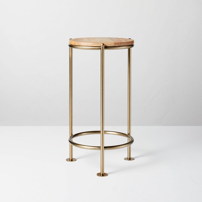 Wood & Brass Round Plant Stand - Hearth & Hand™ with Magnolia, 1 of 7