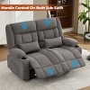 Clihome Recliner Loveseat with Cup Holders for Living Room Love Seat Manual Oversized Recliner with Ergonomic,Side Pocket for Adult - 4 of 4