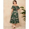Women Plus Size Off Shoulder Maxi Dress Ruffle Flowy Summer Casual Boho Long Dresses - 4 of 4