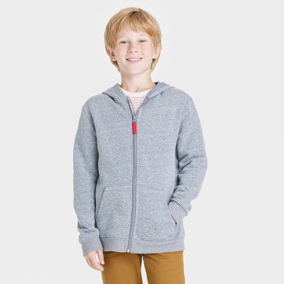 Boys Fleece Zip Up Sweatshirt Cat Jack Charcoal Gray M