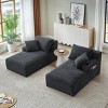 Sofa Couch Modern Double Chaise with Cup Holders and Removable Cushions for Living Room or Bedroom - 3irtyhousy - 2 of 4
