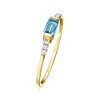 Pure Collection by Ross-Simons 0.30 Carat London Blue Topaz Ring With Diamonds in 14kt Yellow Gold - 2 of 4