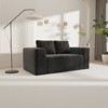 Tiramisubest 92 Inch Cloud Corduroy Sectional Memory Foam Sofa Deep Seat Couch Corduroy Fabric Sofa with Cup Holder USB Charging Living Room, Black - 4 of 4