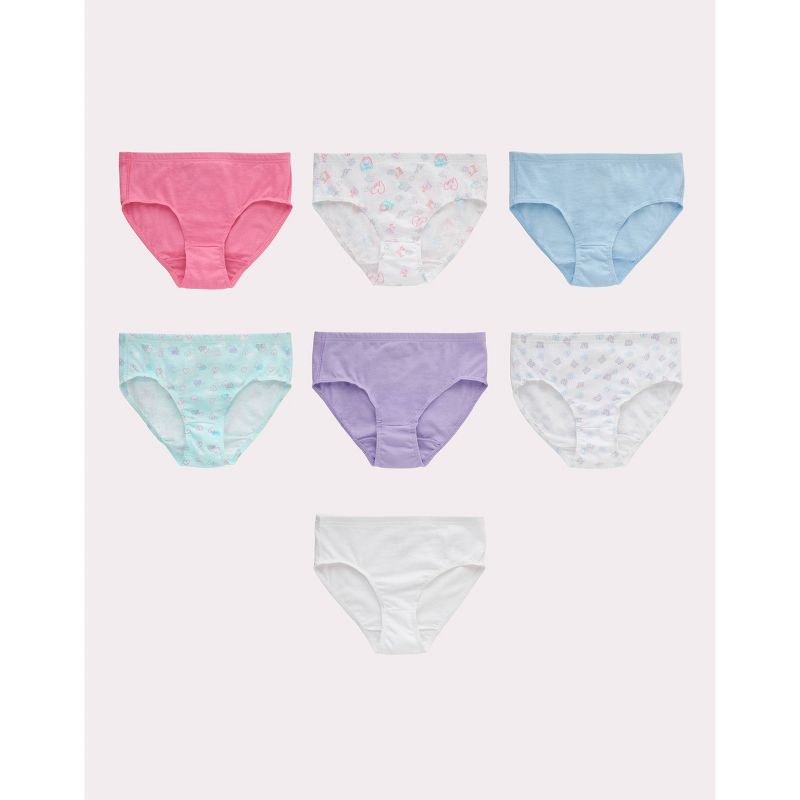 Hanes Premium Girls' 6pk + 1 Pure Cotton Briefs - Colors May Vary, 1 of 4