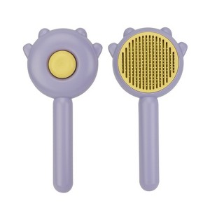 BABYYER Self-Cleaning Hair Brush with Release Button , Soft Silicone Grooming Comb,Pet Hair Remover Tool,for Long and Short Haired Cats - 1 of 4