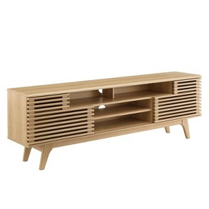 Render Media Console TV Stand for TVs up to 80" Brown - Modway: Mid-Century Modern, Adjustable Shelves, Cable Management - 1 of 4