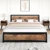 Bed Frame, Industrial Full Bed Platform Frame with Heavy Duty Steel Slat, No Box Spring Needed Easy to Assemble, Rustic Brown - 4 of 4