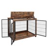 GustoWave Dog Crate Furniture, Wooden Kennel Table with Double Doors, Indoor Dog House, 30''Dx43.7''Wx31.1''H, Rustic Brown - 3 of 4
