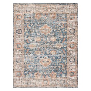 Floral Jute/Chenille Border Rug Blue/Ivory - 1 of 4