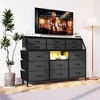 14 Drawers Dresser with Power Outlets and Led Lights,Fabric Dressers with Shelves and Side Pocket - 3 of 4