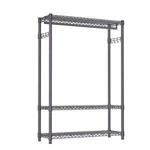 Cesicia 3-Tier Rolling Clothes Rack with 1 Rod & 8 Hooks - 1 of 4